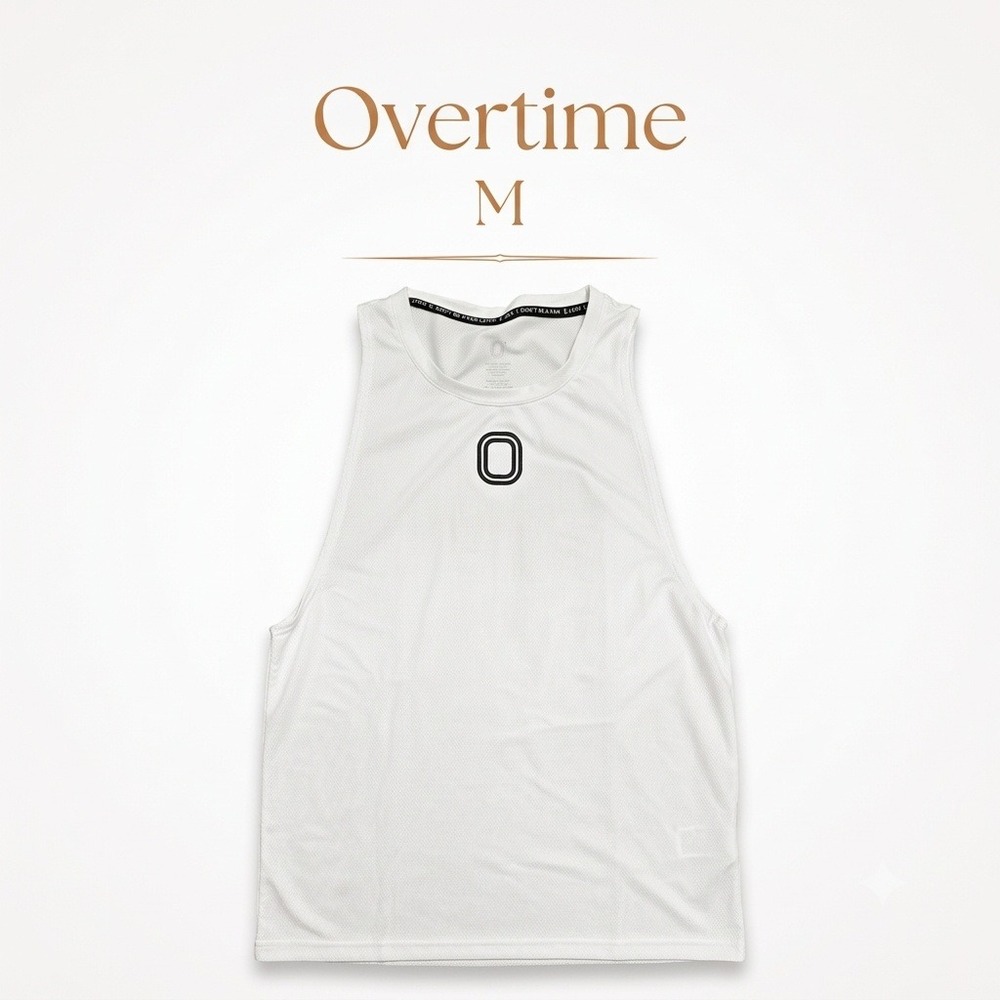 Overtime Mens Tank Top - Graphic Overtime Back White Size M